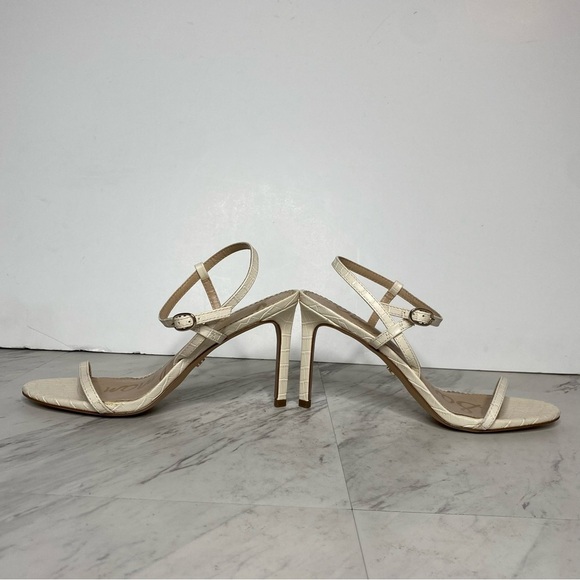 Sam Edelman Dara Ivory Croc Faux Leather Heeled Sandal 9M - Picture 7 of 14